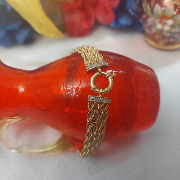 14K Rope Diamond Bracelet - Picture 2 of 5
